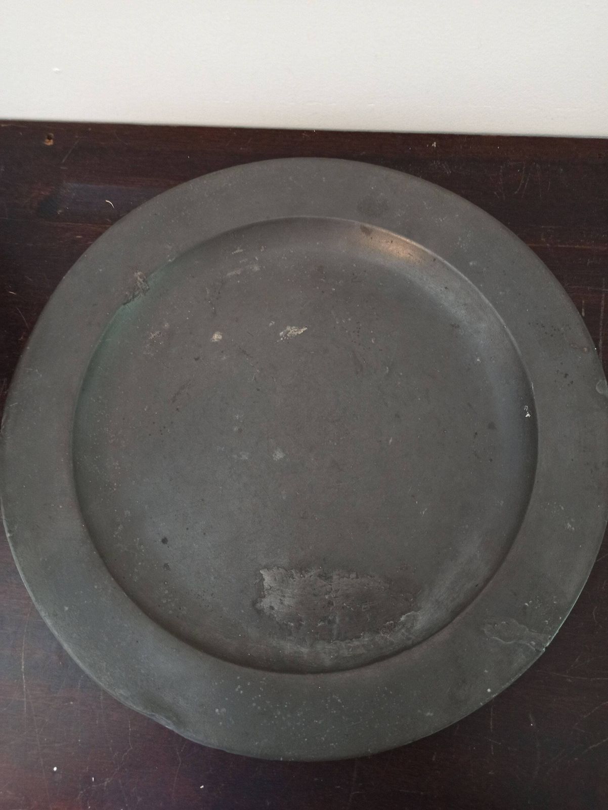 Heavy Antique Pewter Plate. Early To Mid 1700s. J Watts. Very Rare. London Pewter. photo furniture