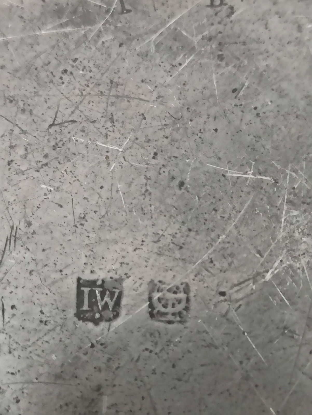 Heavy Antique Pewter Plate. Early To Mid 1700s. J Watts. Very Rare. London Pewter. photo vintage