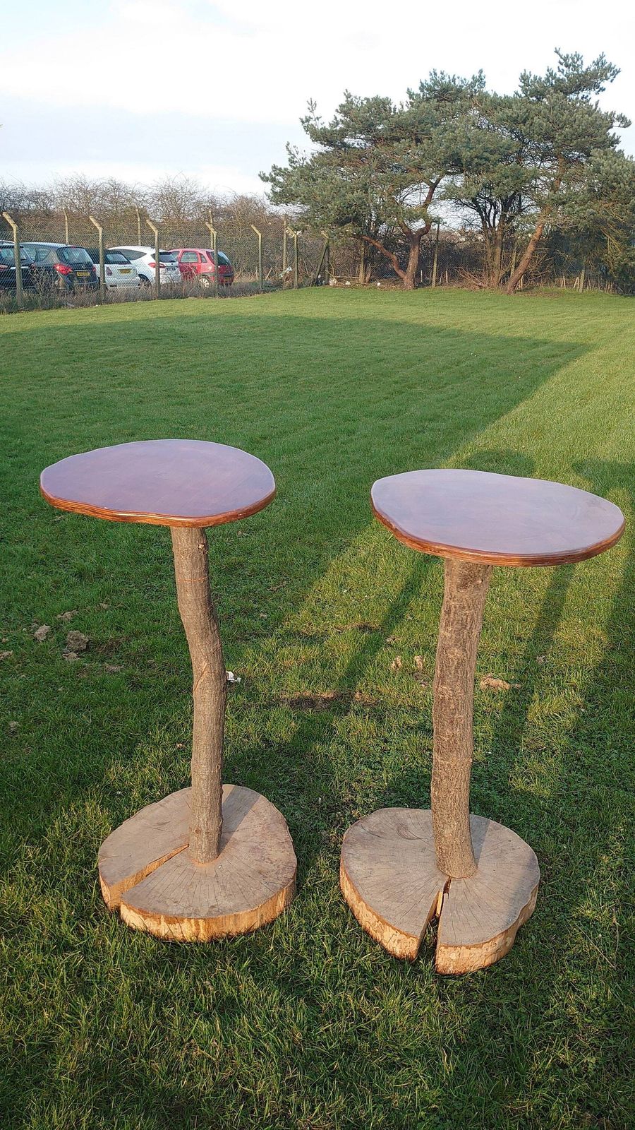 Two Handmade Wooden Bar Tables   1.2m Tall   Good To Very Good Condition   Unique Find! photo for sale