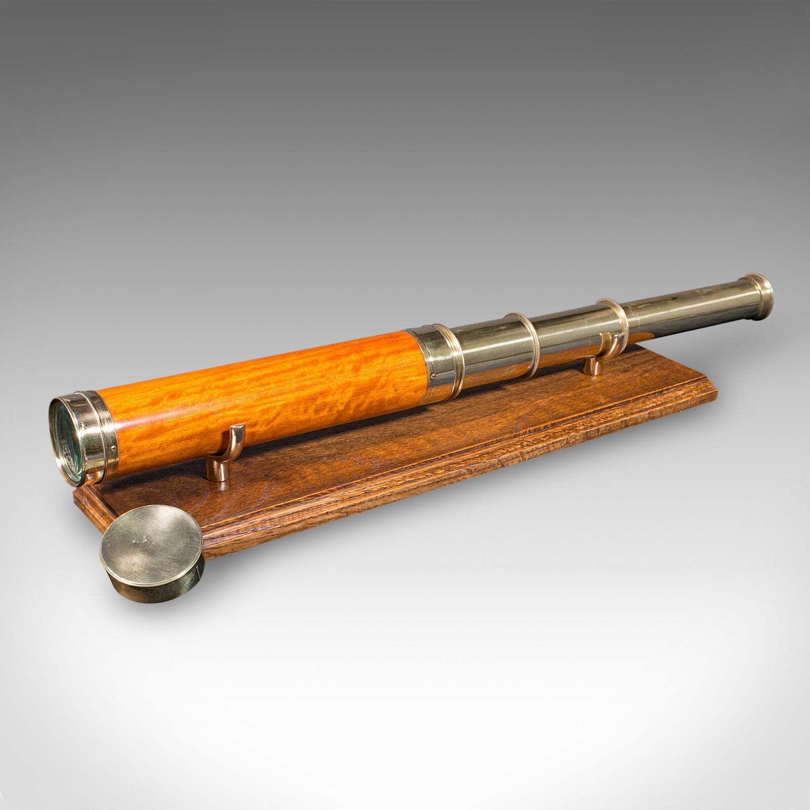Antique Three Draw Telescope, English, Walnut, Brass, Navigation, Georgian, 1790