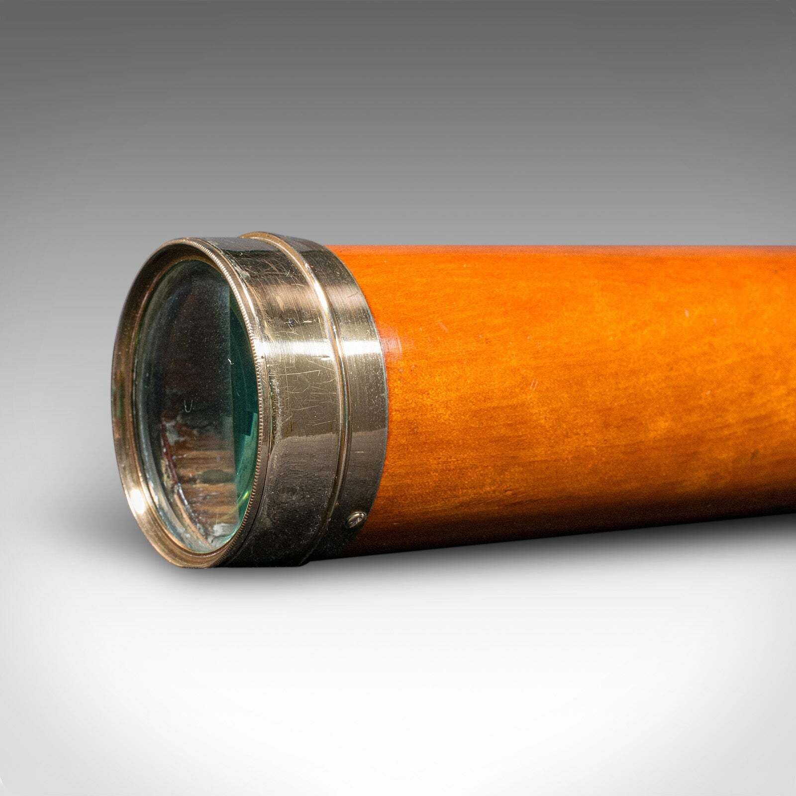 Antique Three Draw Telescope, English, Walnut, Brass, Navigation, Georgian, 1790 photo vinterior