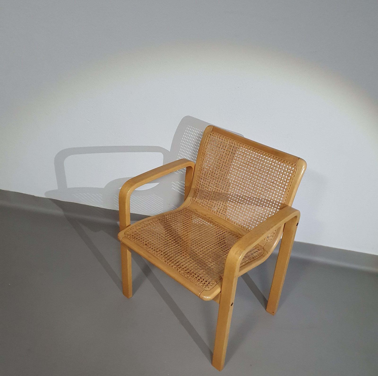 Beech Wood And Webbing Side Chair By Olivo Pietro, Italy, 1970s photo Furniture