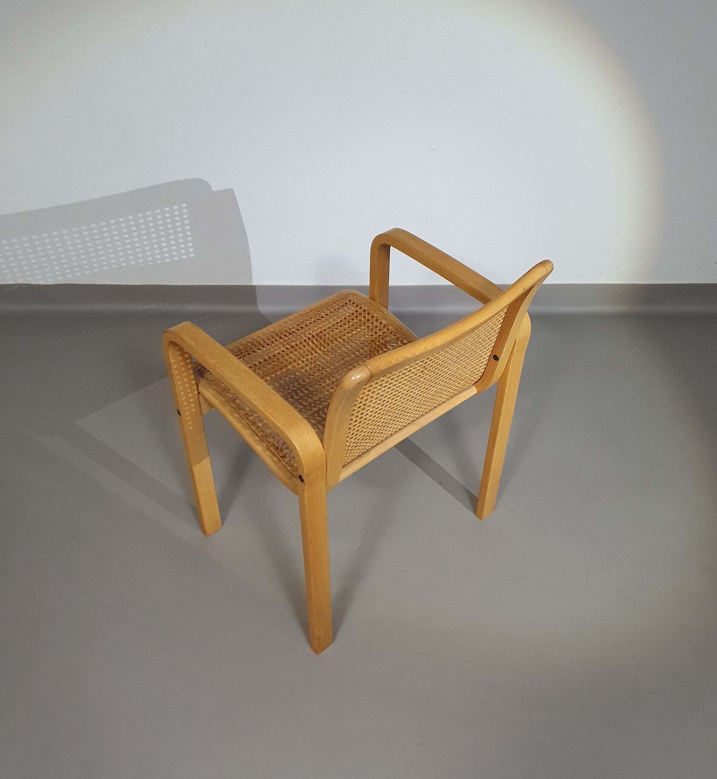 Beech Wood And Webbing Side Chair By Olivo Pietro, Italy, 1970s photo vinterior