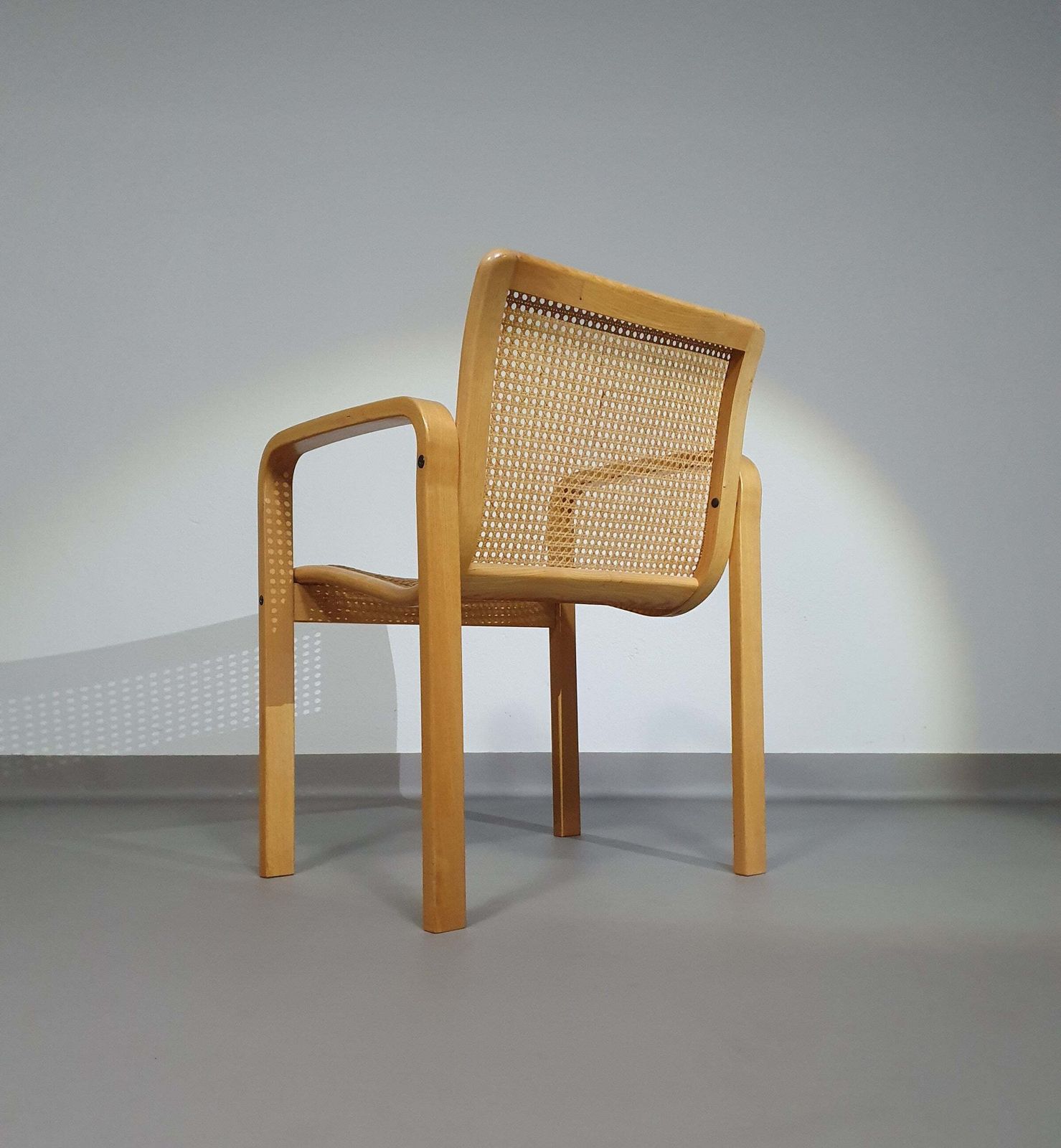 Beech Wood And Webbing Side Chair By Olivo Pietro, Italy, 1970s photo vintage