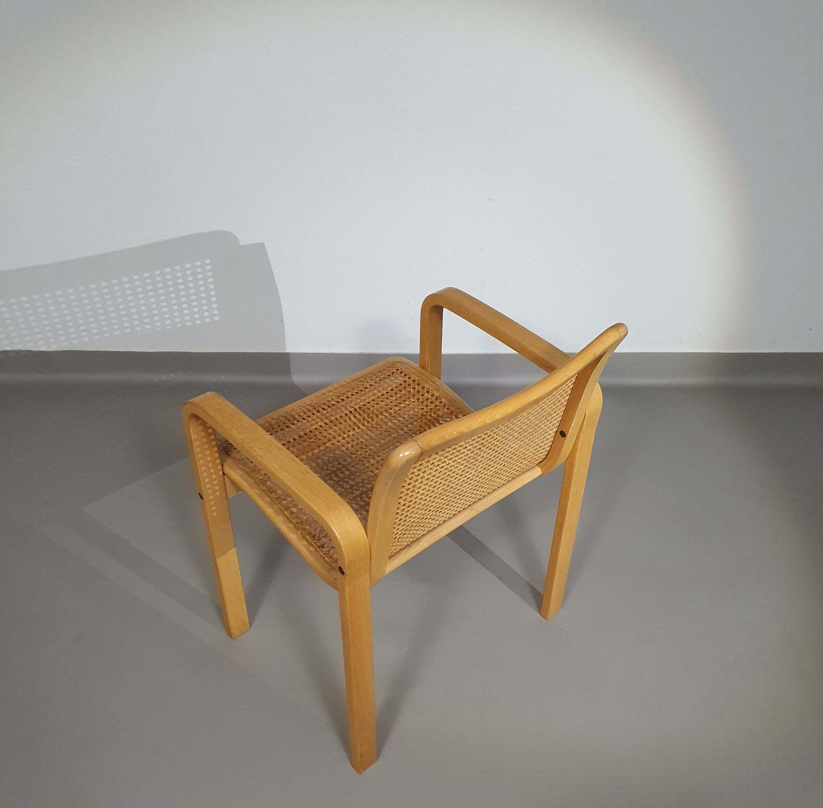 photo furniture Beech Wood And Webbing Side Chair By Olivo Pietro, Italy, 1970s
