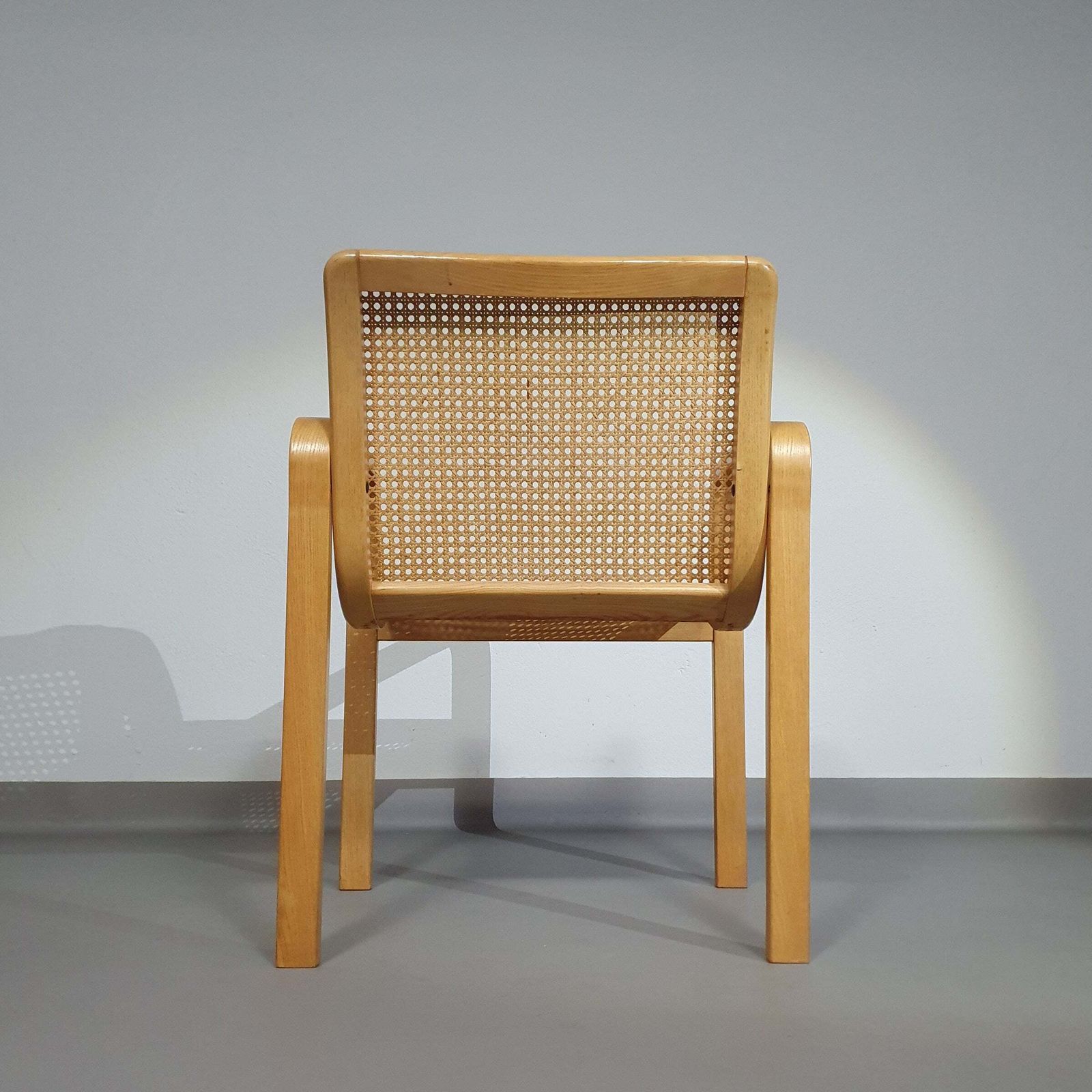 Furniture Beech Wood And Webbing Side Chair By Olivo Pietro, Italy, 1970s photo