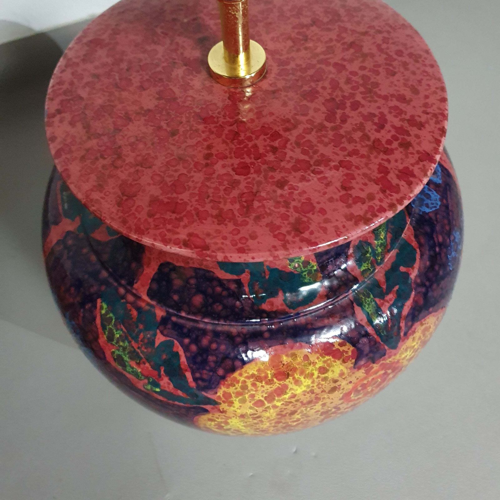 Hand   Turned Ceramic / Glazed Vase Lamp Holders 70s ( Most Likely French ) photo Home Decor
