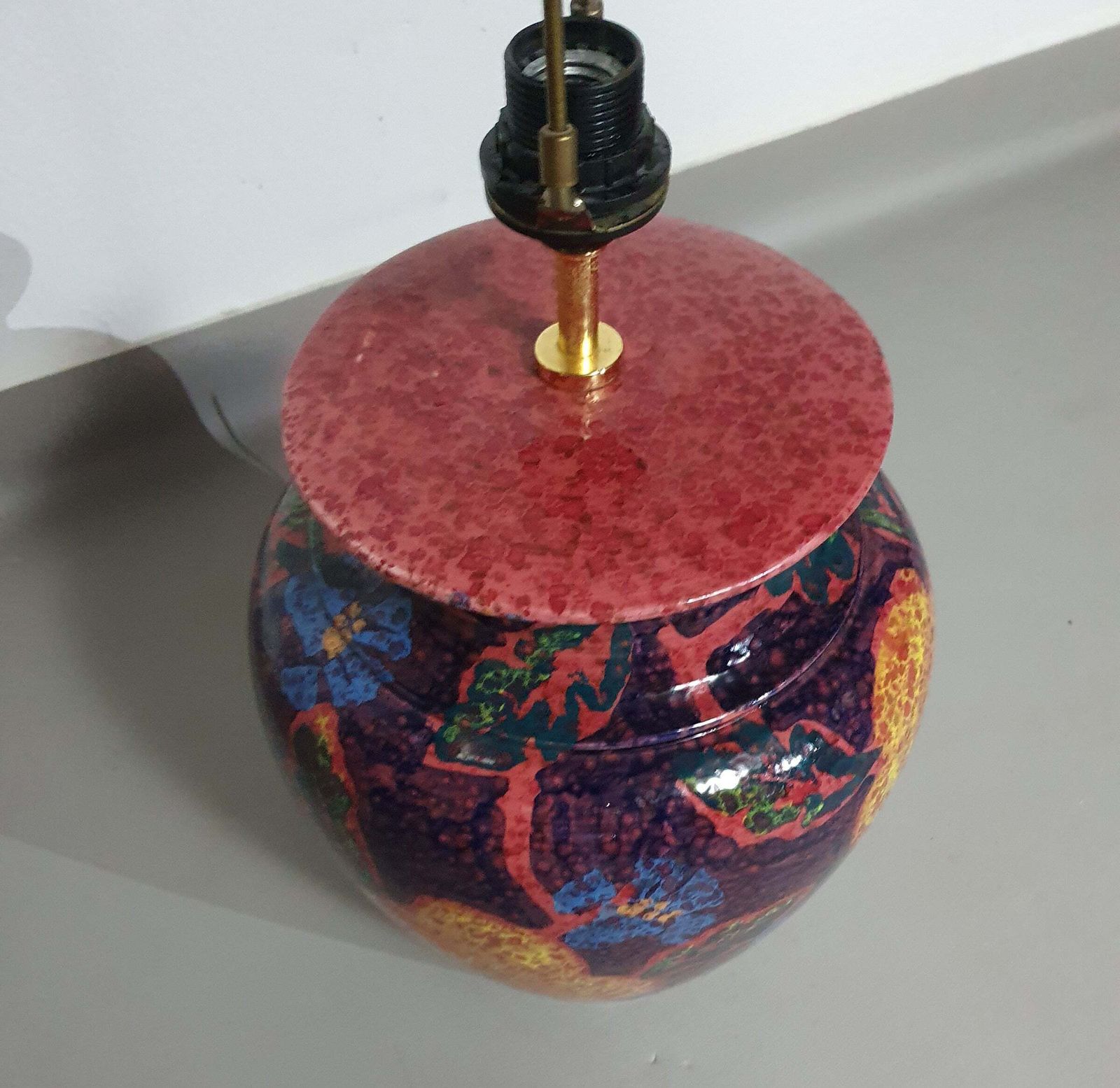 photo furniture Hand   Turned Ceramic / Glazed Vase Lamp Holders 70s ( Most Likely French )