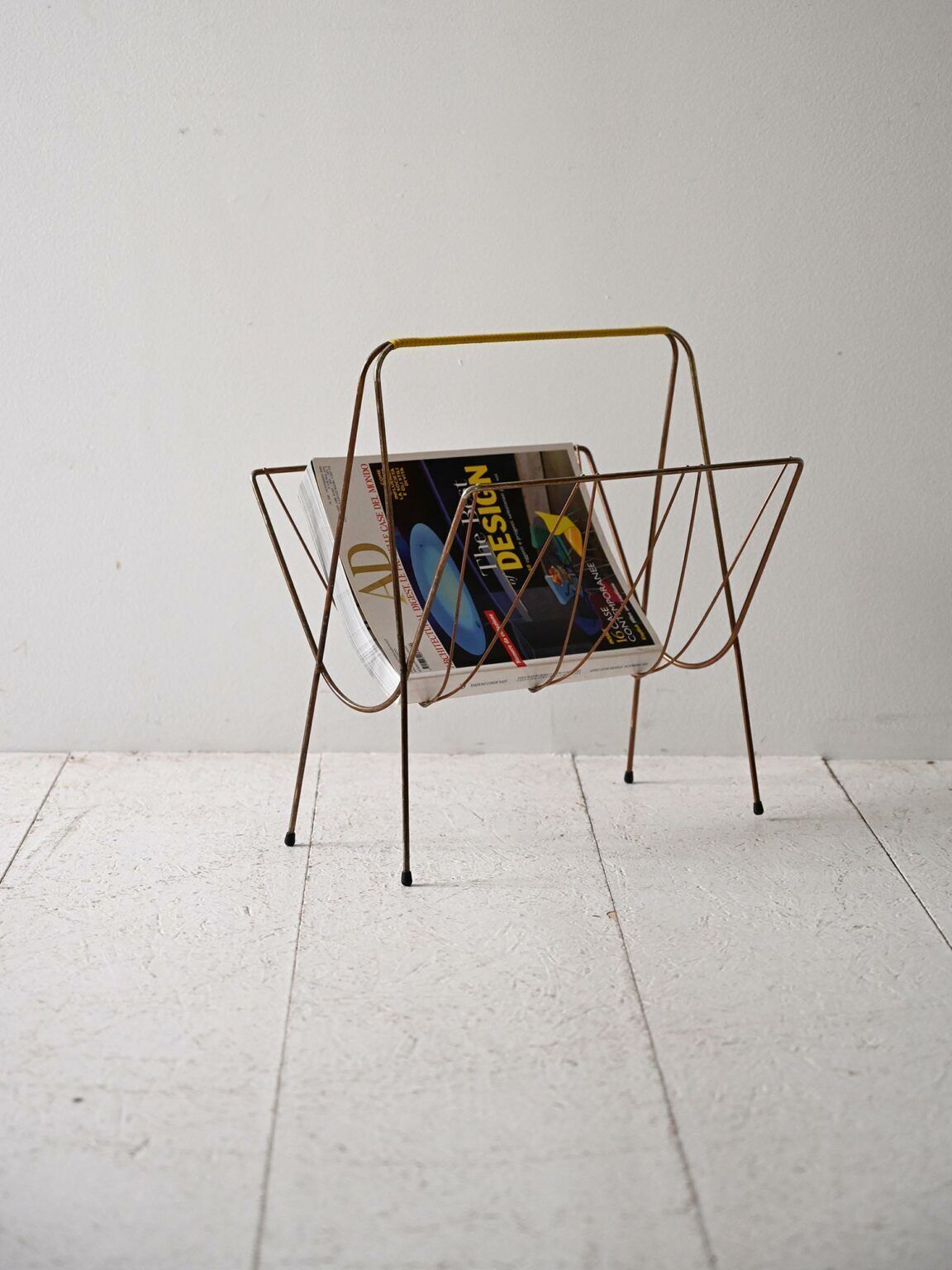 Vintage Scandinavian Metal Magazine Rack From The 1960s
