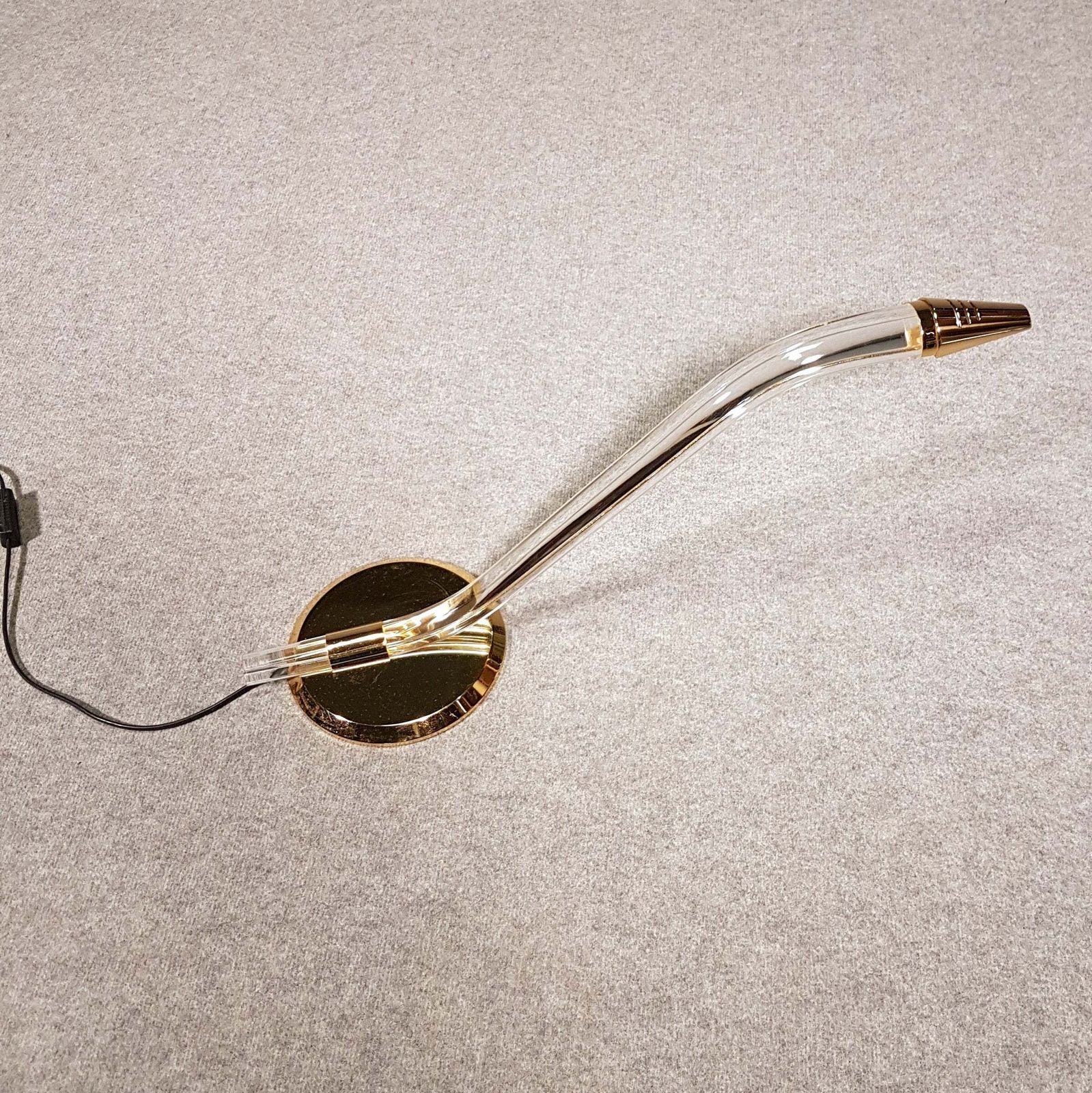 Copy Of Brass And Lucite Serpent Table Lamp, Spanish Design, From Grupo Mci   1970s Showmodel photo furniture