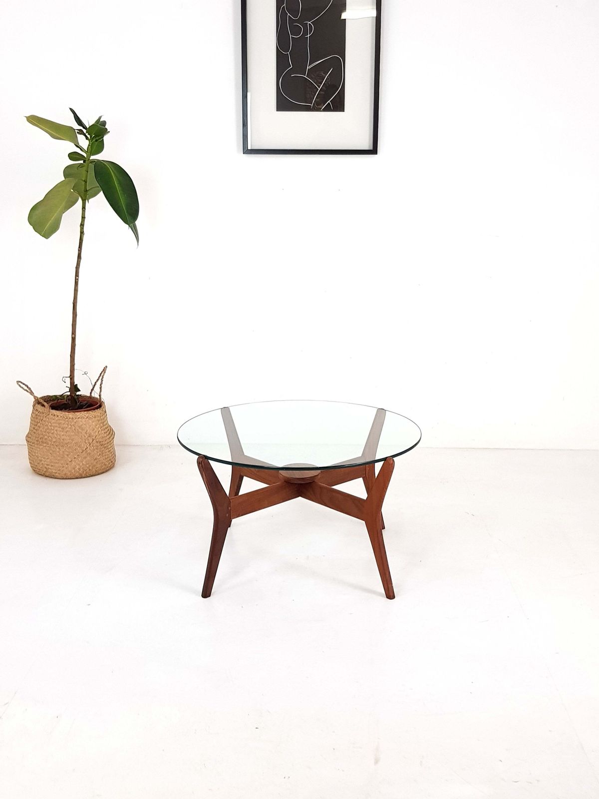 Mid Century Glass Coffee Table photo furniture