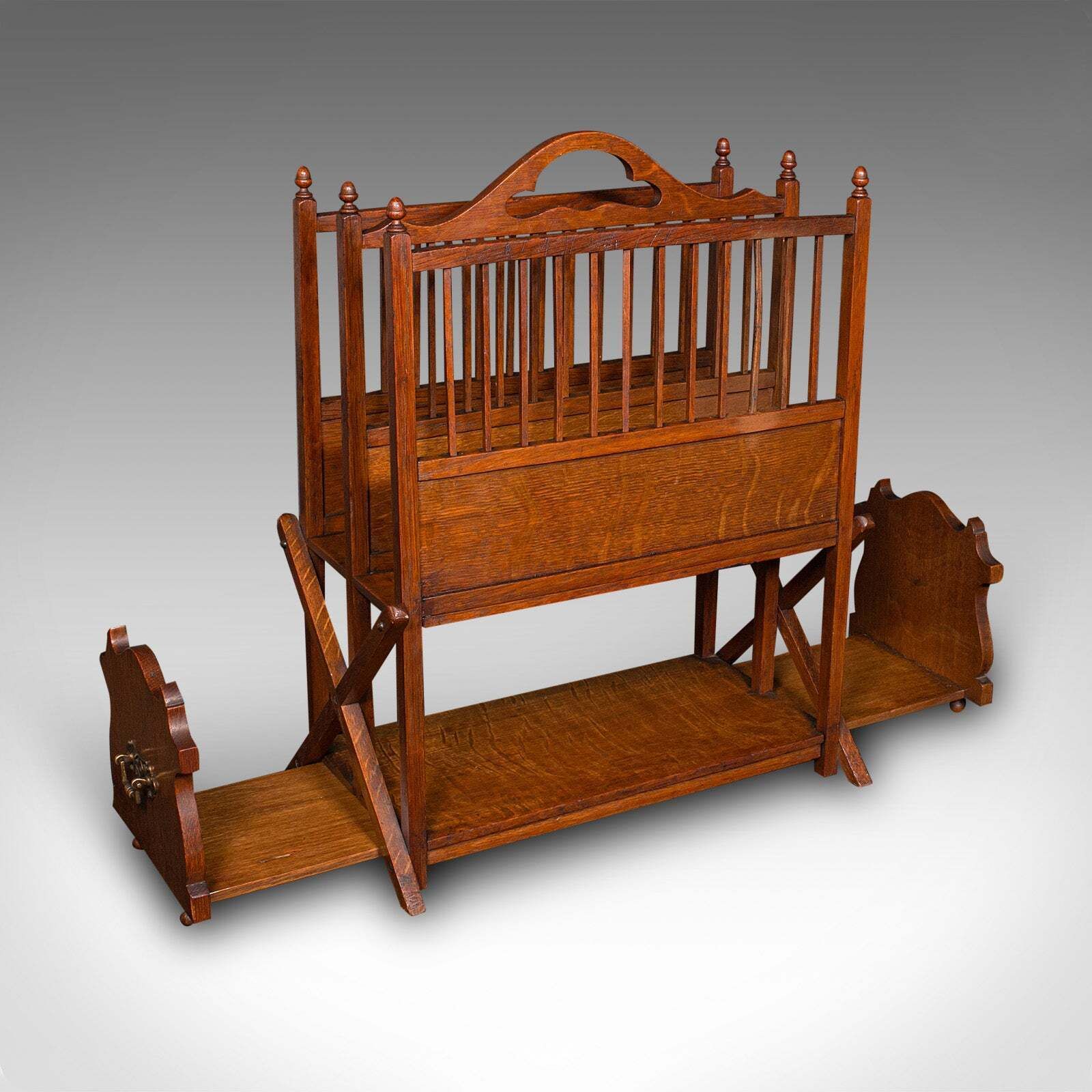 Antique Metamorphic Canterbury Stand, English, Oak, Magazine Rack, Edwardian photo furniture
