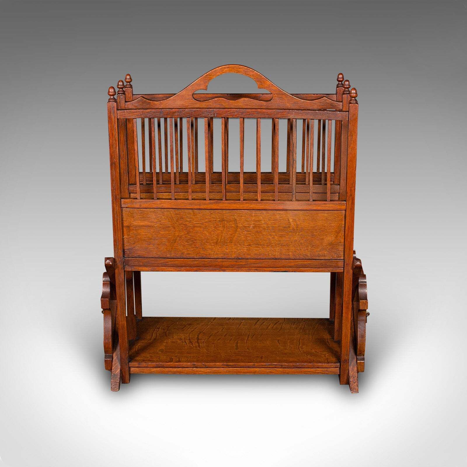 Antique Metamorphic Canterbury Stand, English, Oak, Magazine Rack, Edwardian photo Home Decor