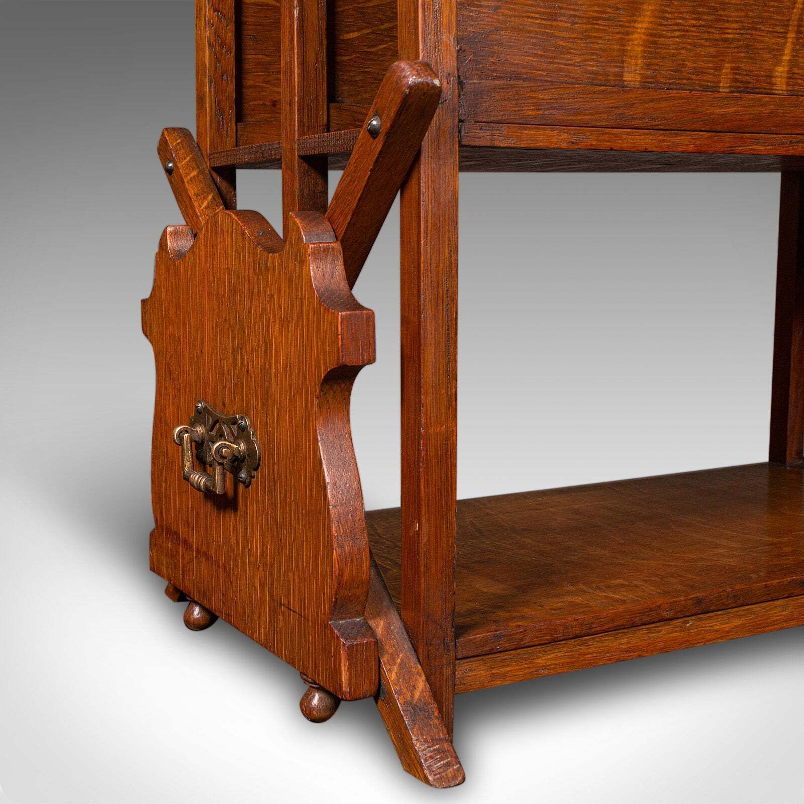 photo for sale Antique Metamorphic Canterbury Stand, English, Oak, Magazine Rack, Edwardian