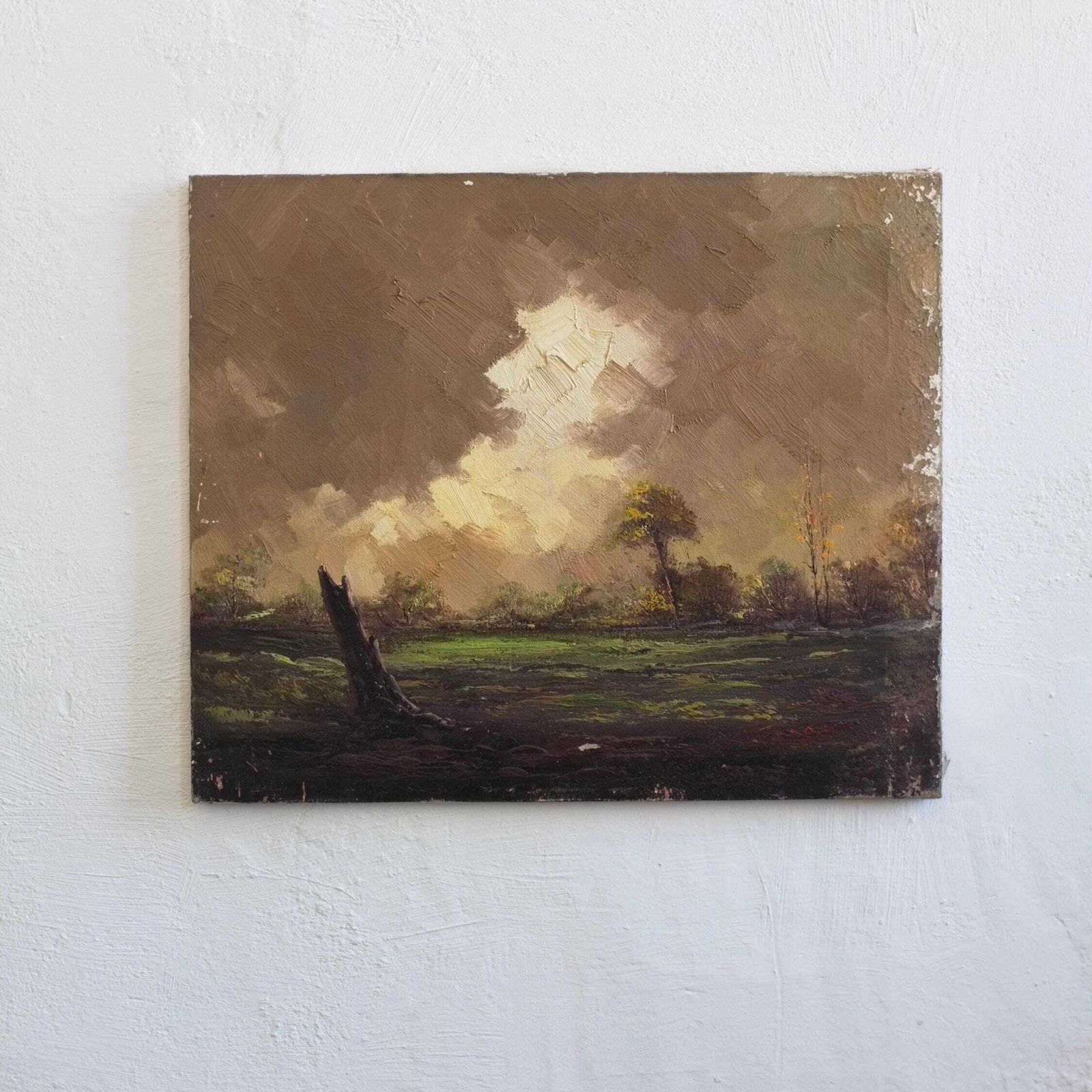 Landscape Oil Painting On Canvas | 1950s