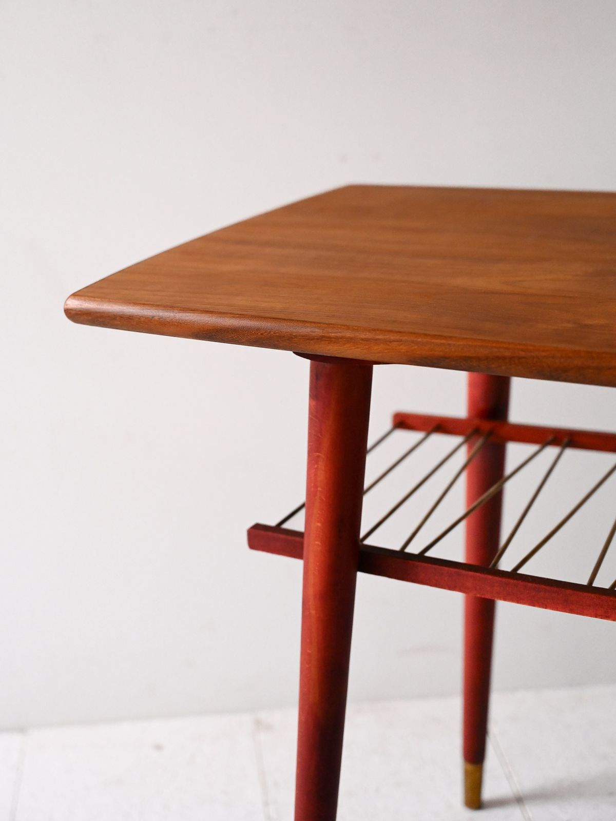Vintage Scandinavian Coffee Table With Metal Shelf photo Furniture