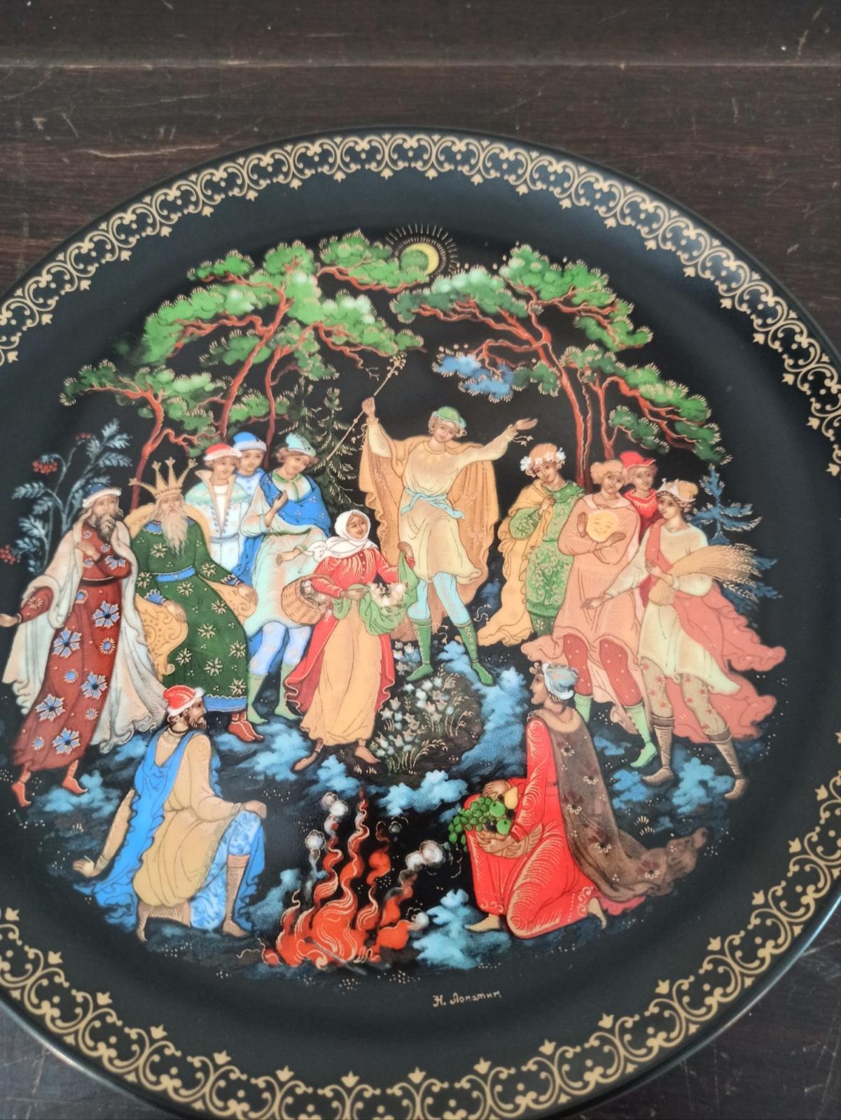 photo for sale Complete Set Of 12 Greek Wall Plates. Signed By Artist. Excellent Condition.
