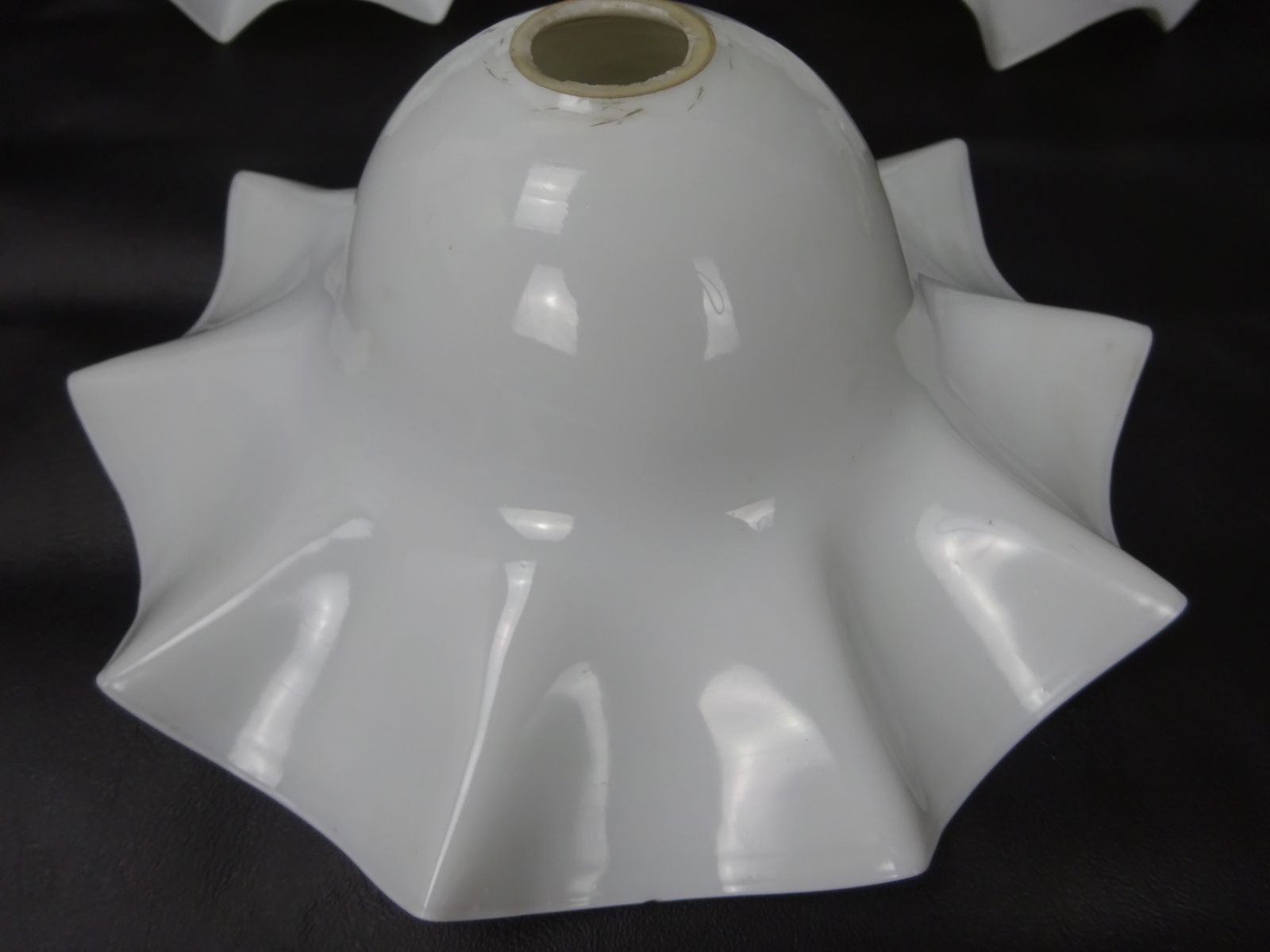 photo for sale Set Of Five 1920s 'Maids Mop Cap' Light Shades (As Found)