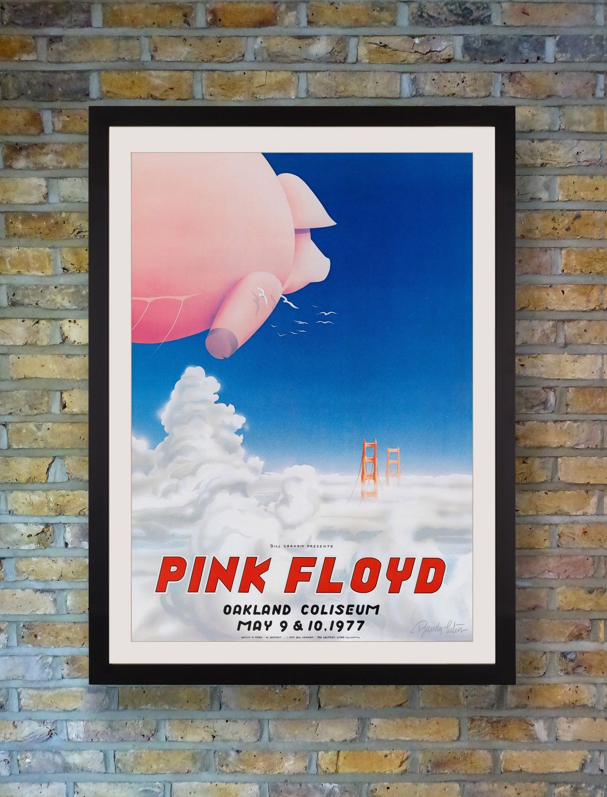 Pink Floyd Original Concert Poster For Oakland Coliseum By Randy Tuten, 1977 photo furniture