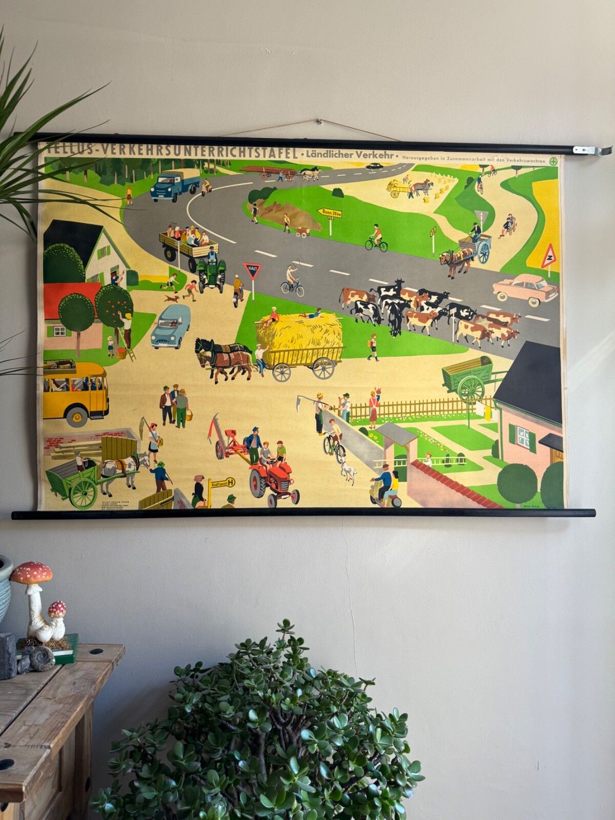 Rare Traffic Lessons School Chart 1950s Road Safety In The Countryeducation photo furniture