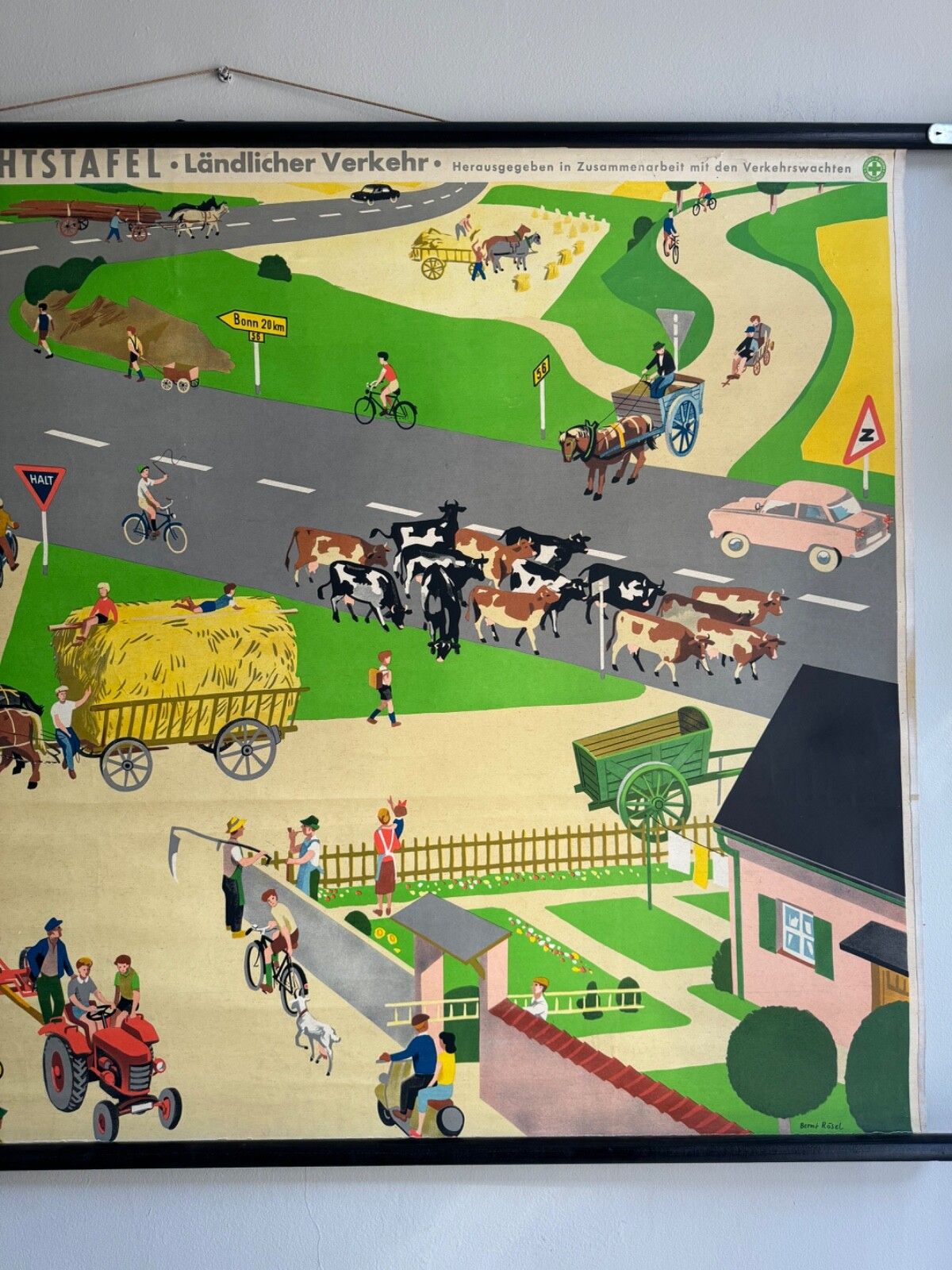 Rare Traffic Lessons School Chart 1950s Road Safety In The Countryeducation photo 265.0