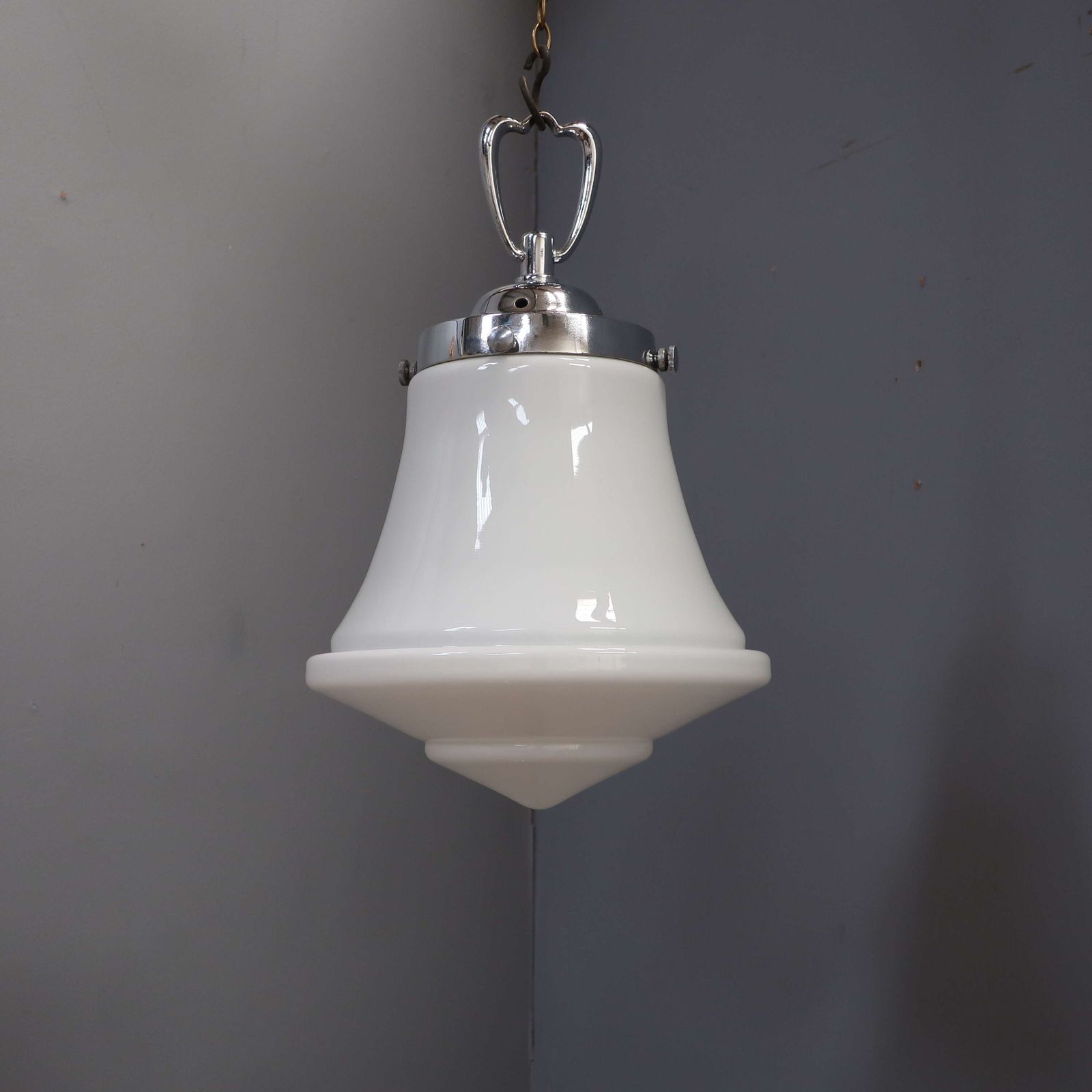 Art Deco Opaline Pendant C1930 photo 495.0