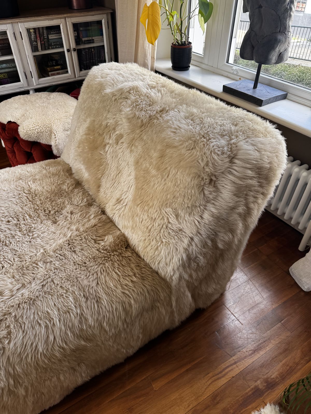 British Designer Timothy Oulten Shaggy Sheepskin Lounge Chair