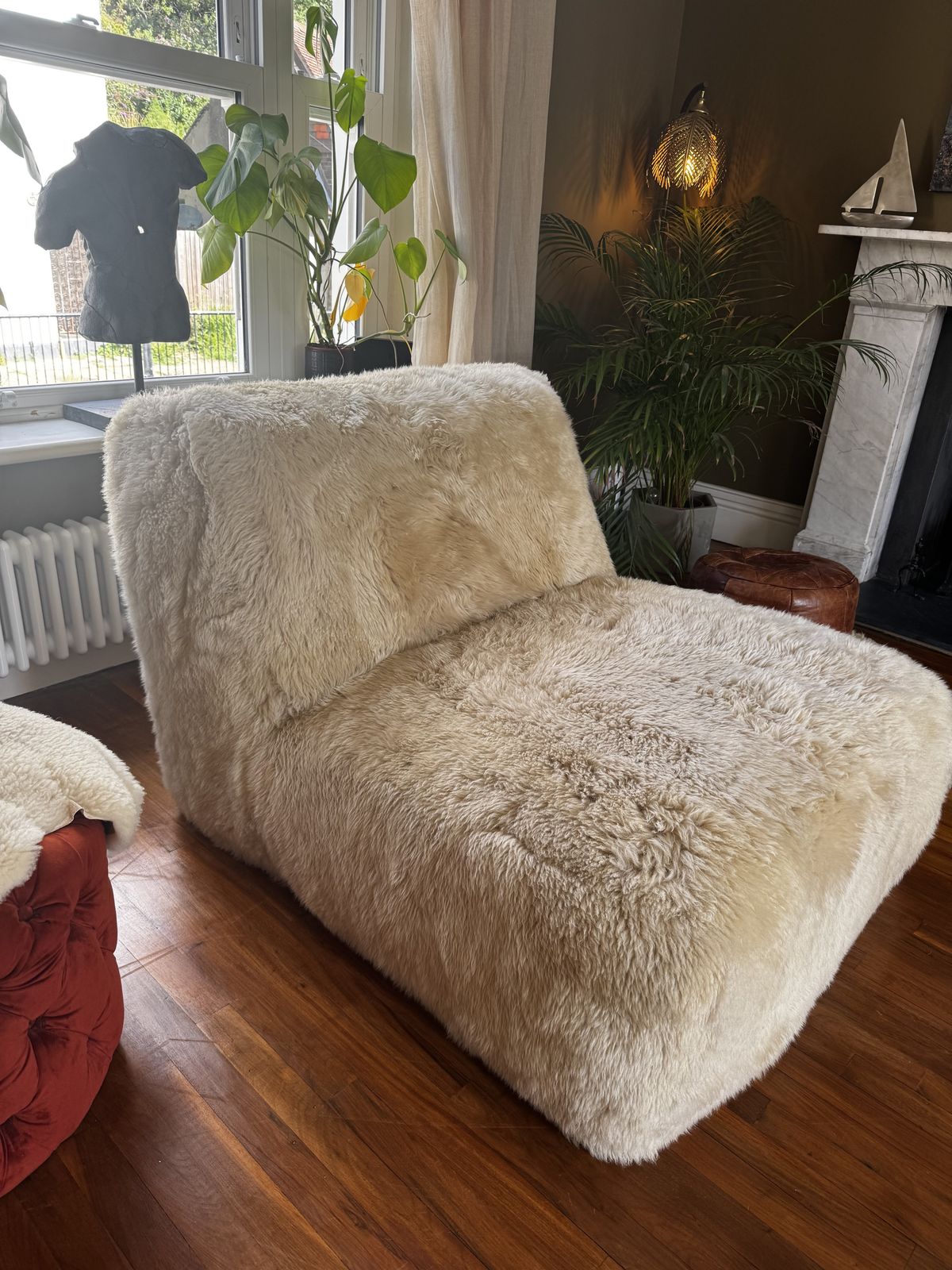 British Designer Timothy Oulten Shaggy Sheepskin Lounge Chair photo 1650.0