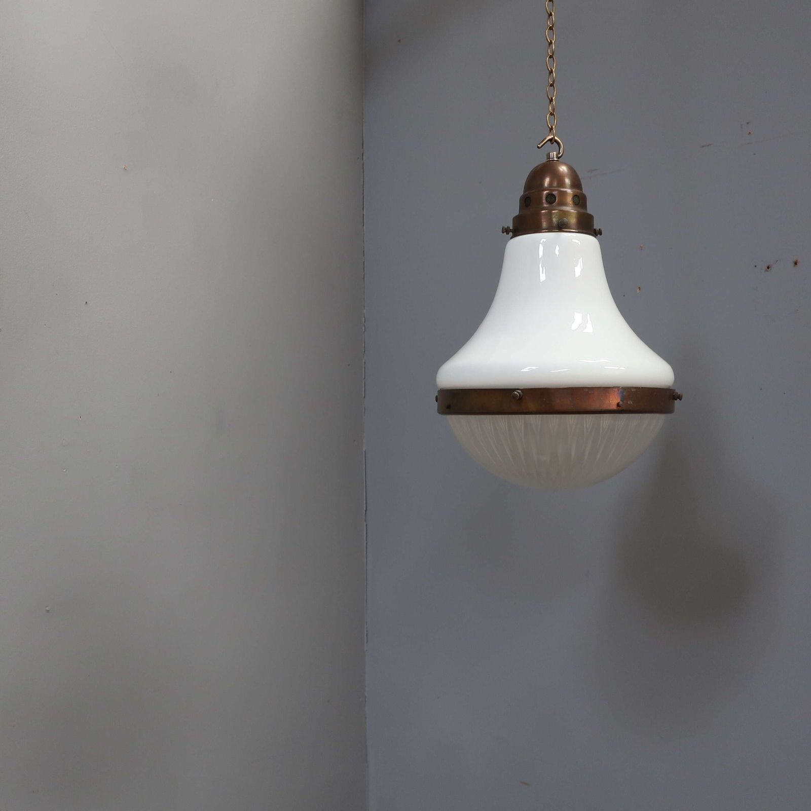 Two Tone 'Asteroid' Opaline Glass Pendant Light photo vinterior