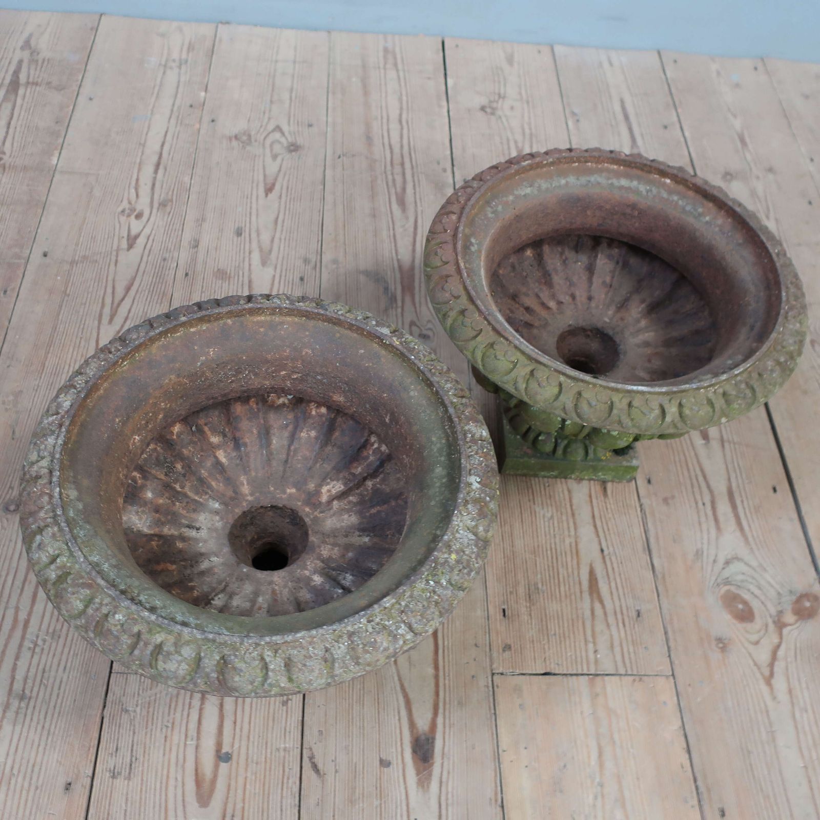 Pair Of French Cast Iron Graden Urns C1900 photo buy