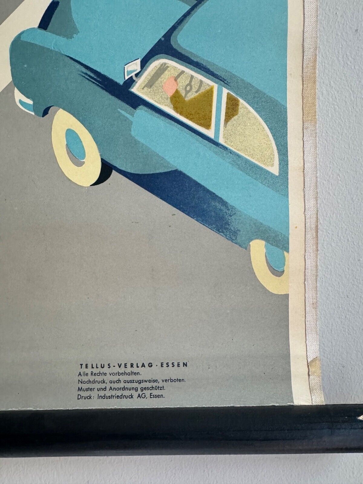 Rare Traffic Lessons 3 School Chart 1950s Road Safety Crossroad German Education photo 259.0