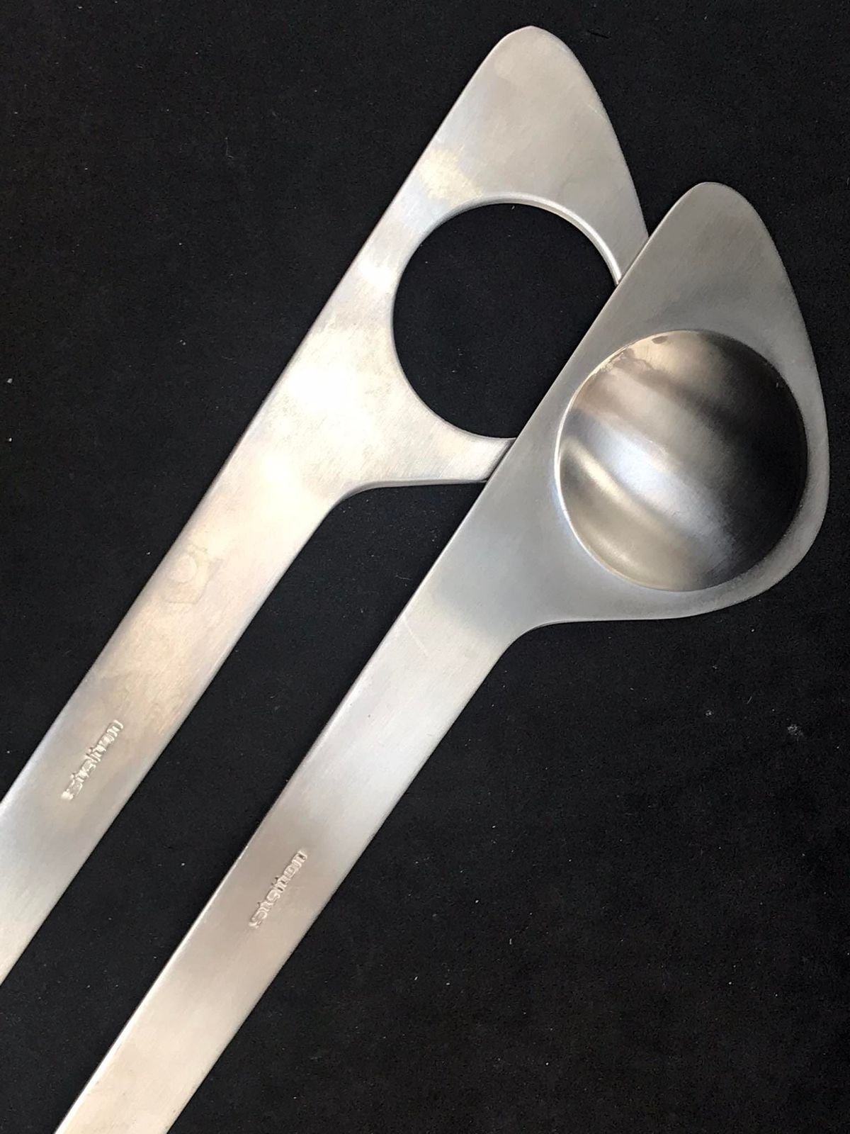 Salad Servers Arne Jacobsen Salad Cutlery Original 1960s Stelton Polished Danish Design Pasta Flatware Salad Cutlery Scandinavian Design photo vinterior