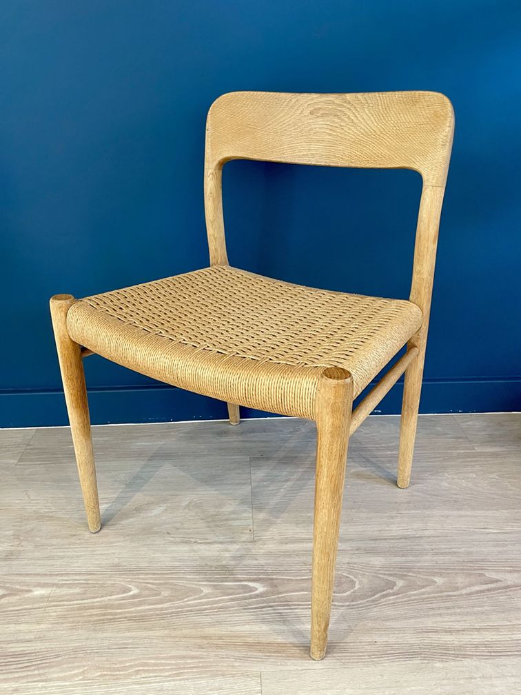 6 Danish Mid Century Modern Oak Dining Chairs #75, Niels O. Møller, J. L. Moller photo Furniture