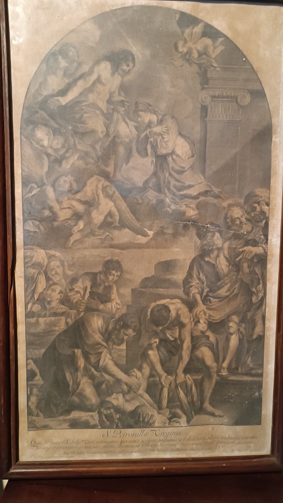 Engraving Of 700 "Inc.Jacob Frey" Biblical Scene Saint Petronilla 1731 photo furniture