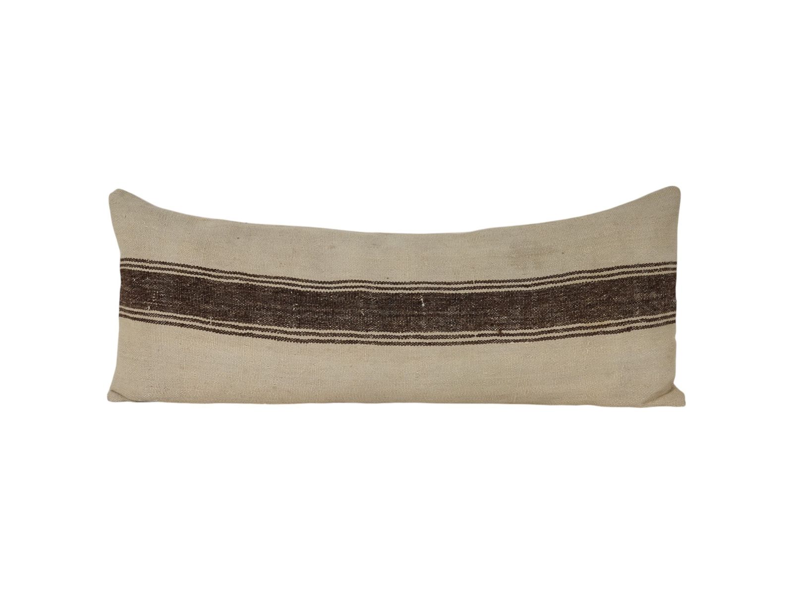 Organic Turkish Bedding Kilim Pillow Cover   Extra Long Tribal Cushion Cover   Ethnic House Decor   Hemp Lumbar Decor