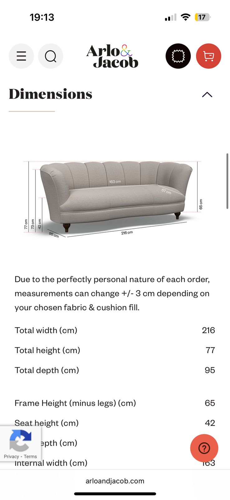 Arlo & Jacob Sofa photo buy