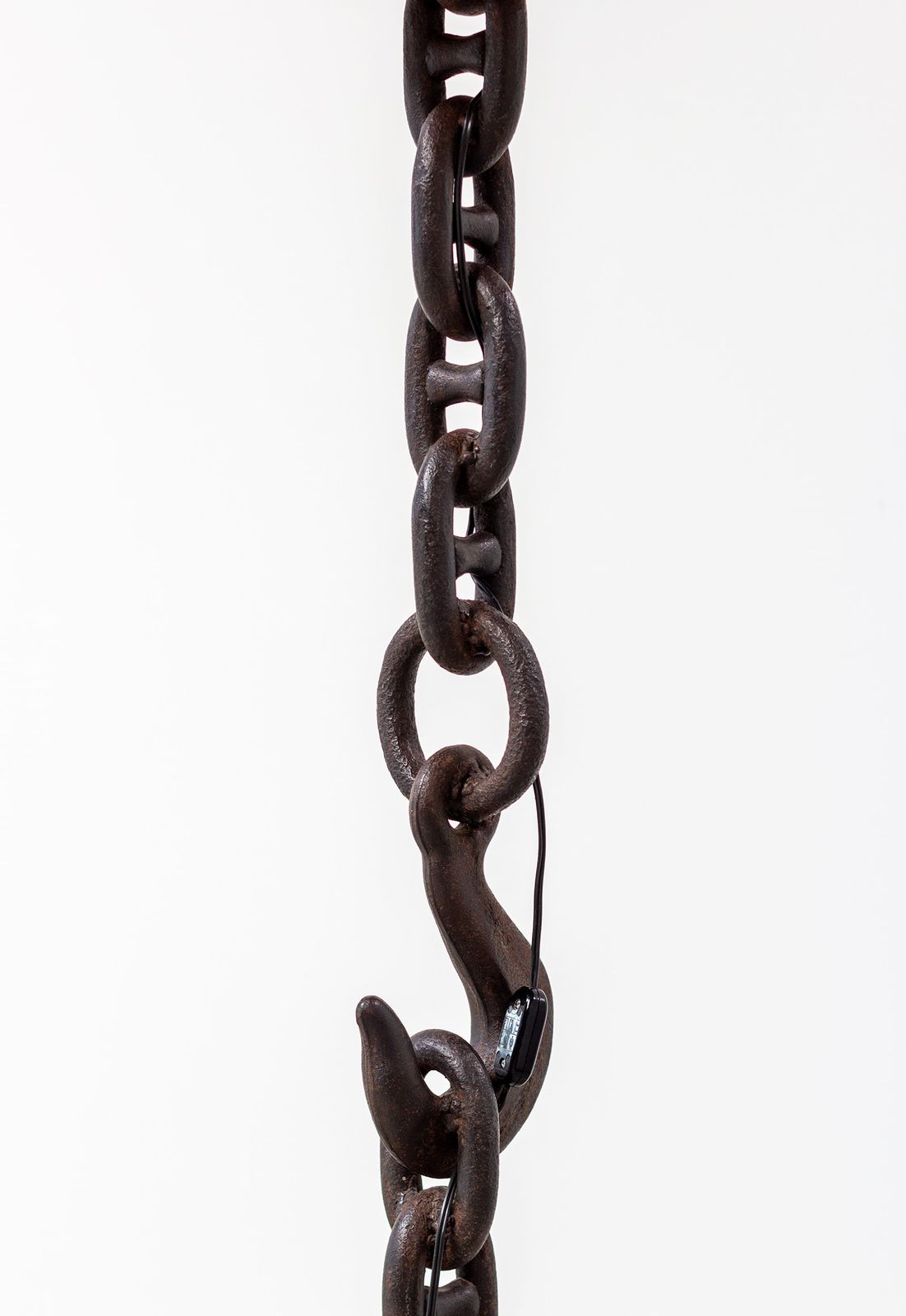 Sculptural Industrial Floor Lamp In Welded Iron Chain 80s Brutalist Design In The Spirit Of Franz West photo for sale