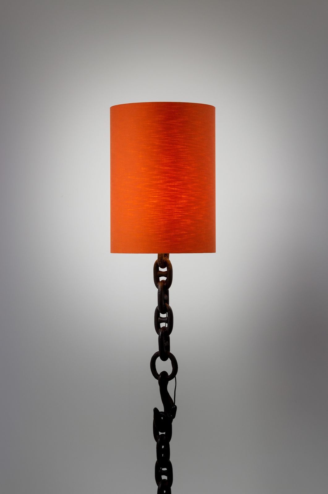 Sculptural Industrial Floor Lamp In Welded Iron Chain 80s Brutalist Design In The Spirit Of Franz West