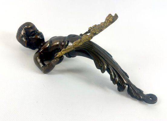 Large Antique Bronze Cherub Door Pull Handle photo furniture