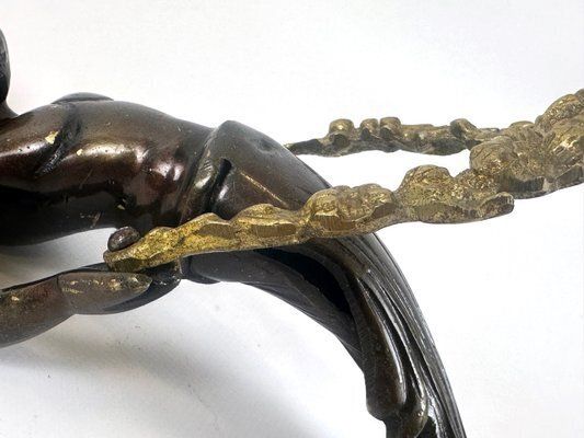 732.0 Large Antique Bronze Cherub Door Pull Handle photo