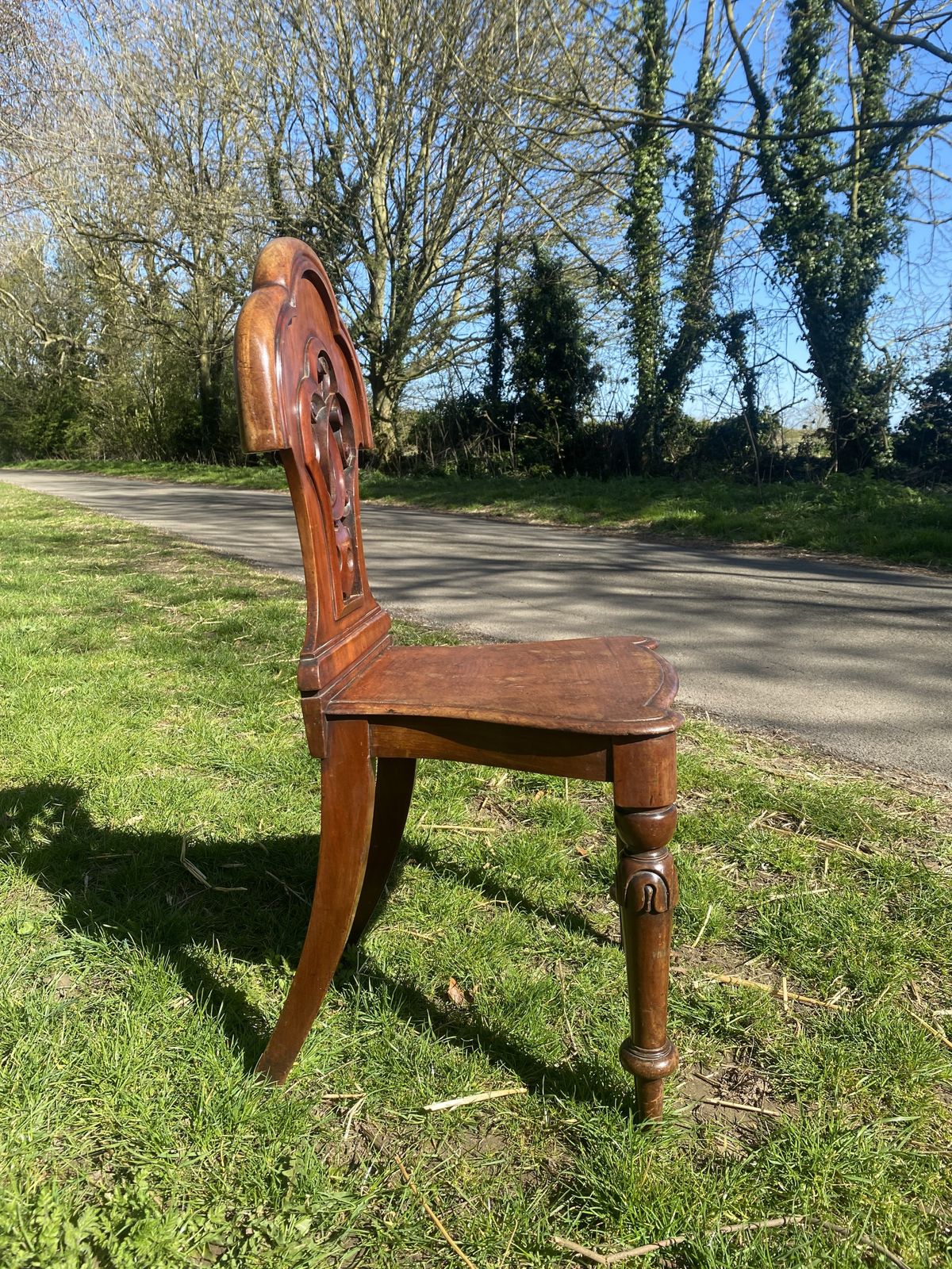 19th Century Victorian Mahogany Hall Chair Alexander Grant Liverpool