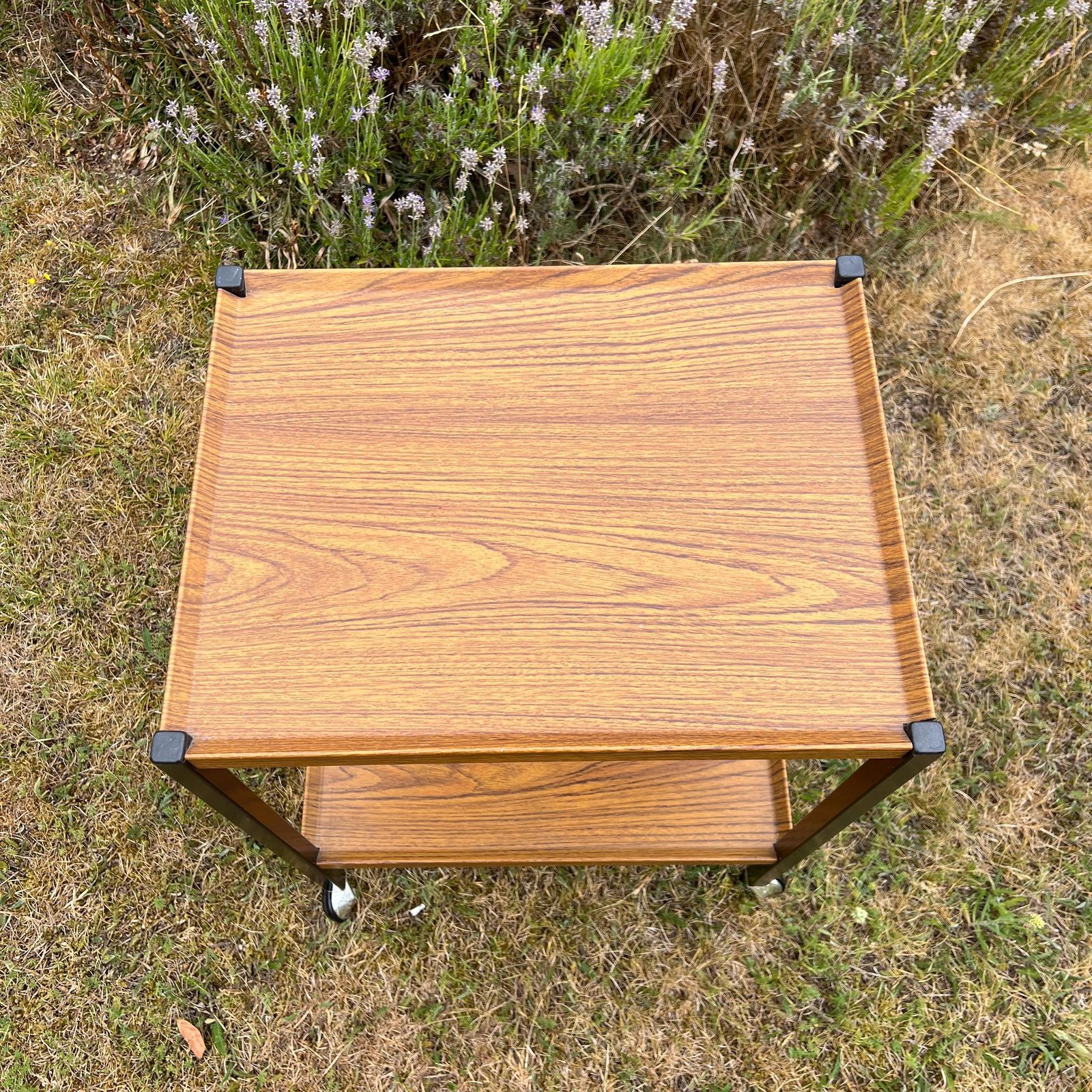 Mcm Mid Century Vintage Teak Effect Drinks Cocktail Trolley, Office Trolley photo Furniture
