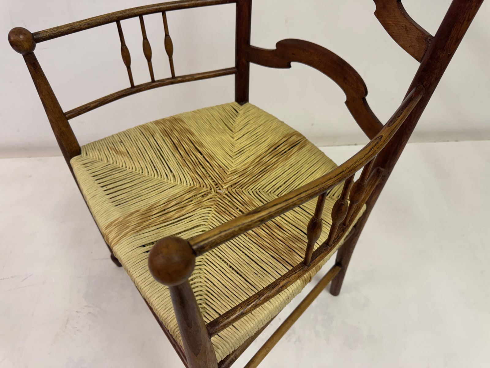 Arts And Crafts Armchair In Elm Possibly For Liberty & Co photo buy