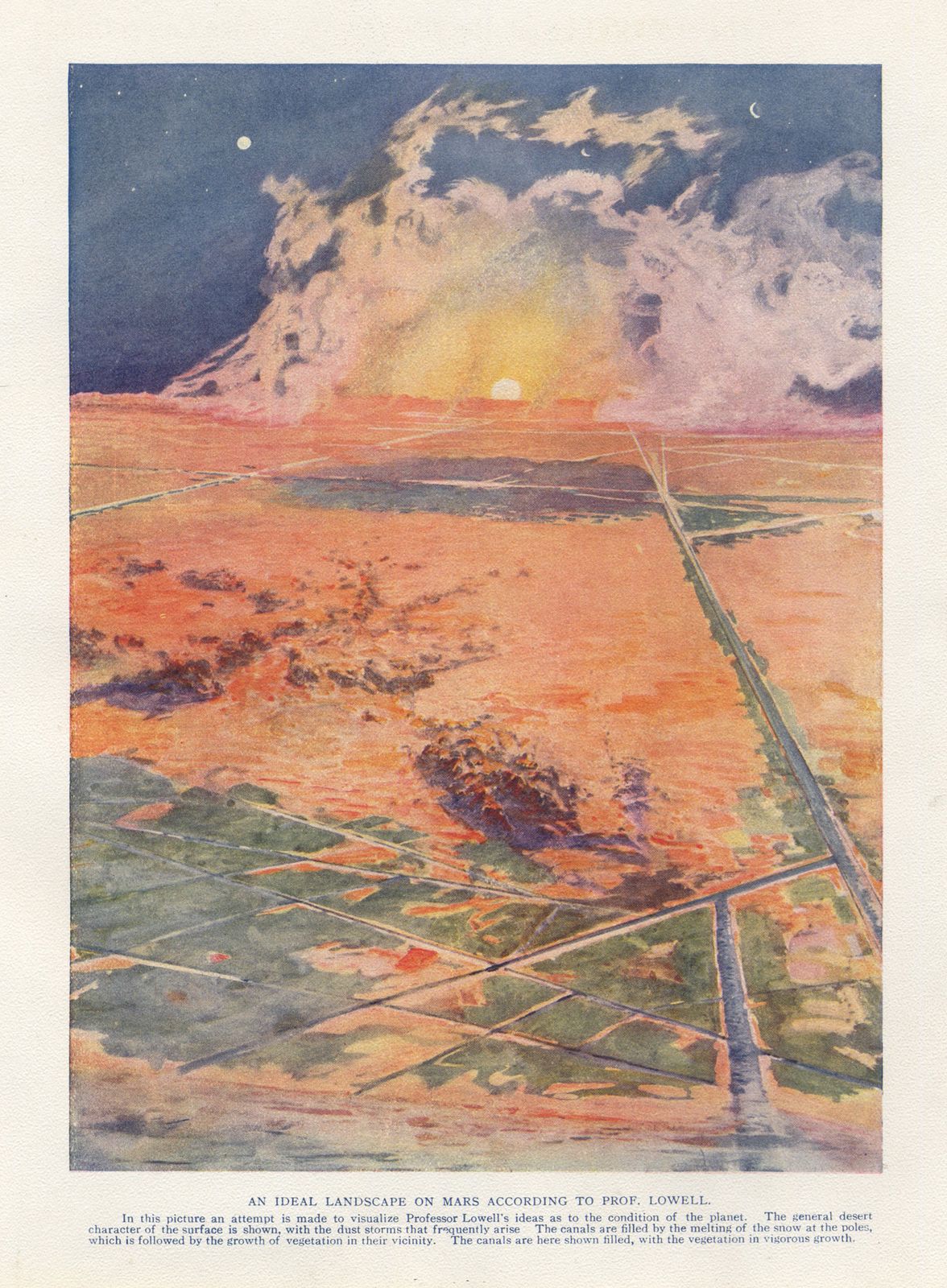 “An Ideal Landscape On Mars”, 1912 Chromolithograph On Paper photo furniture