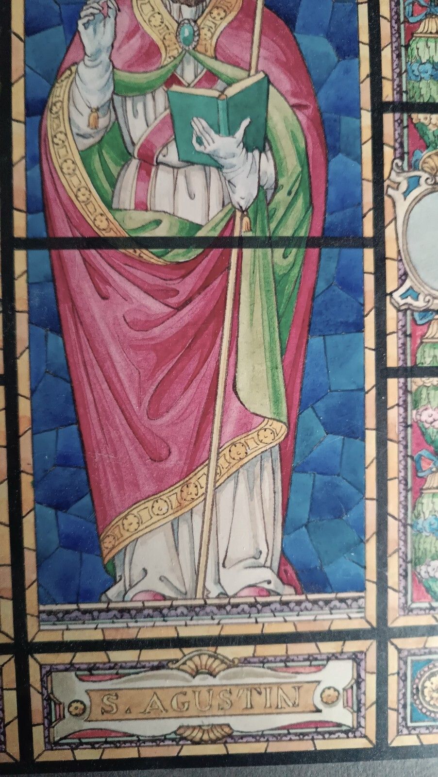 Antique Watercolor Sketch For Painted Glass Sant'agostino photo for sale