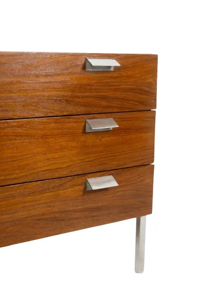 André Monpoix. 3 Drawer Teak Chest Of Drawers. 1960s. photo vinterior