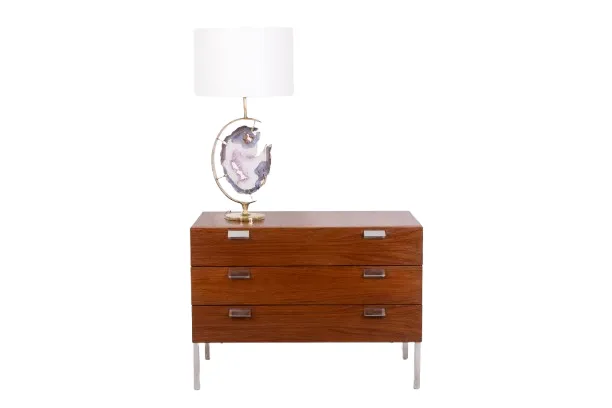 photo furniture André Monpoix. 3 Drawer Teak Chest Of Drawers. 1960s.