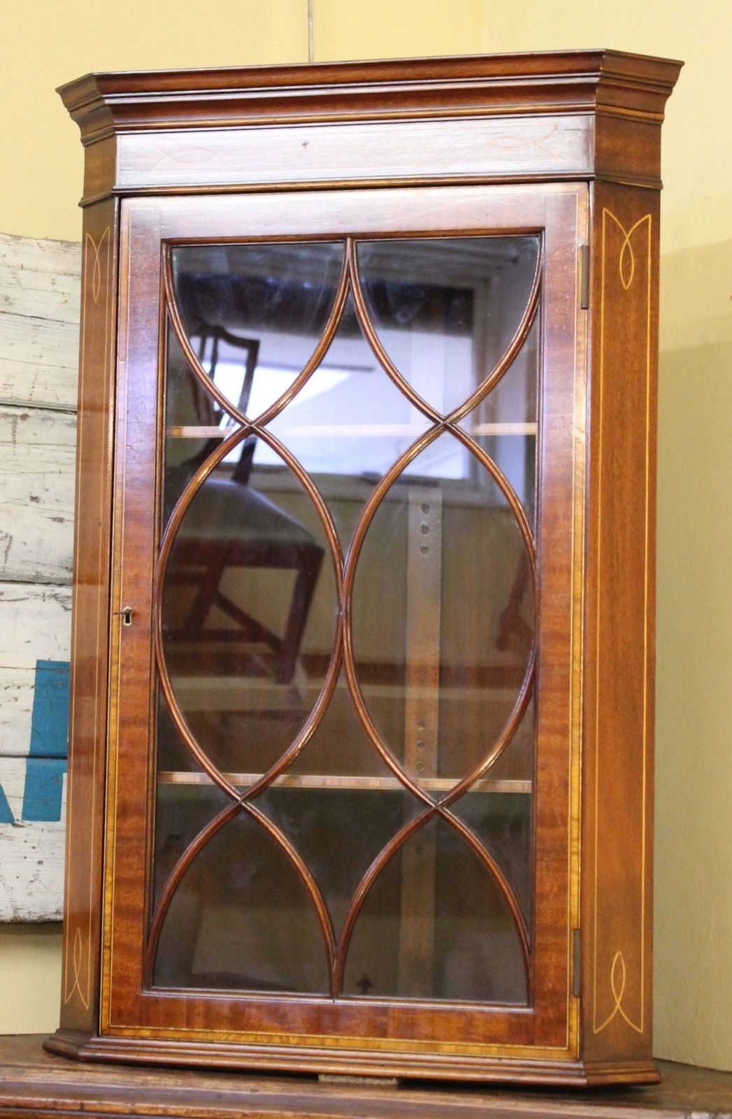 Edwardian Mahogany Corner Cupboard photo furniture