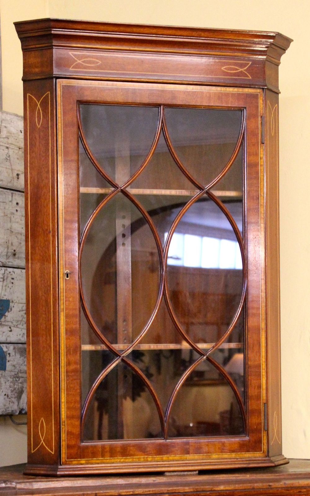 Edwardian Mahogany Corner Cupboard