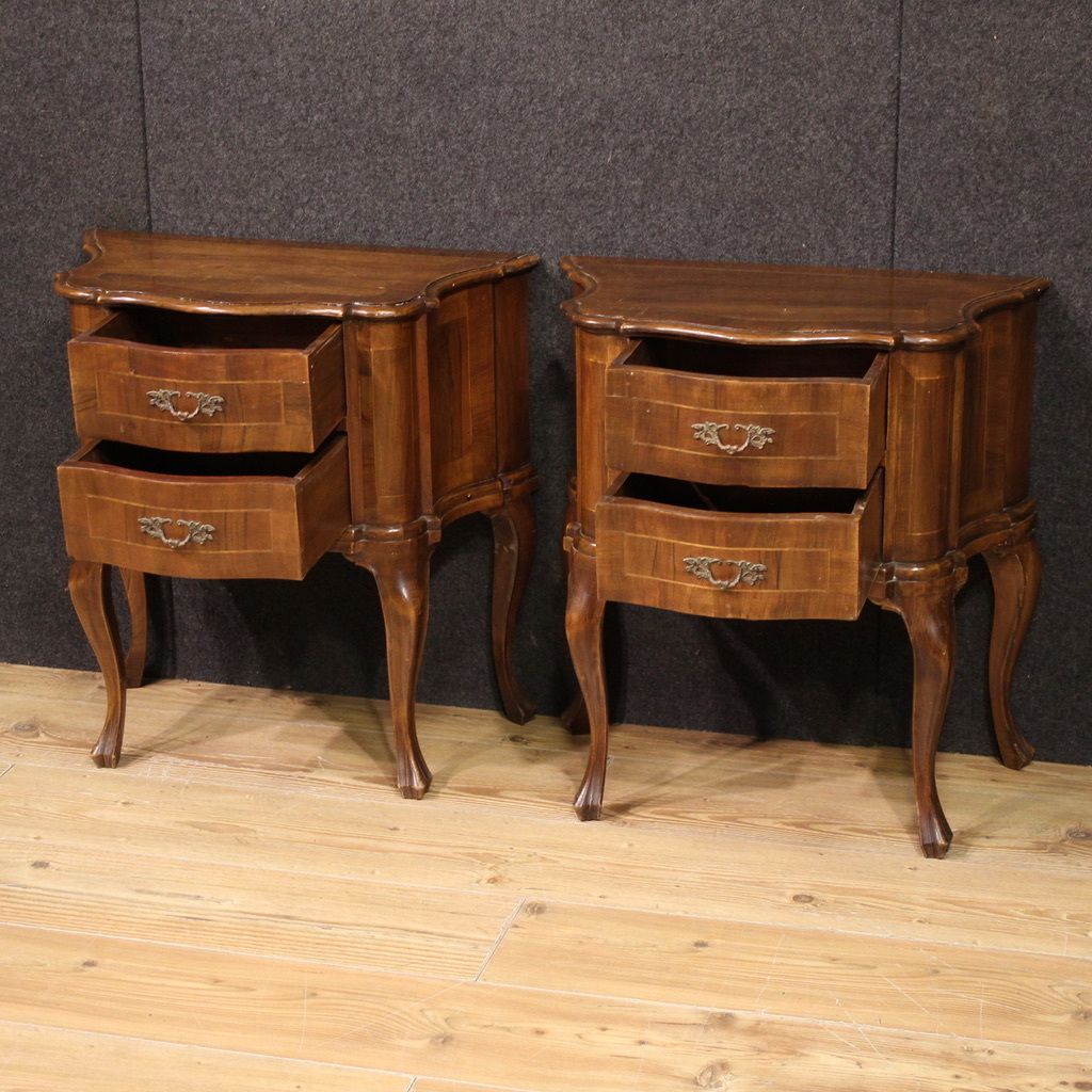1500.0 Pair Of Venetian Bedside Tables From The Mid 20th Century photo